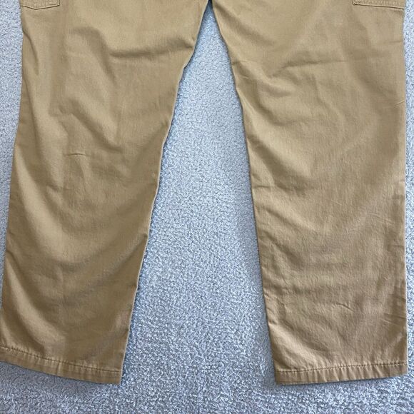 Carhartt Pants Mens 42x32 Loose Fit Canvas Carpenter Jean B324 Beige Tan Rugged - Picture 13 of 16